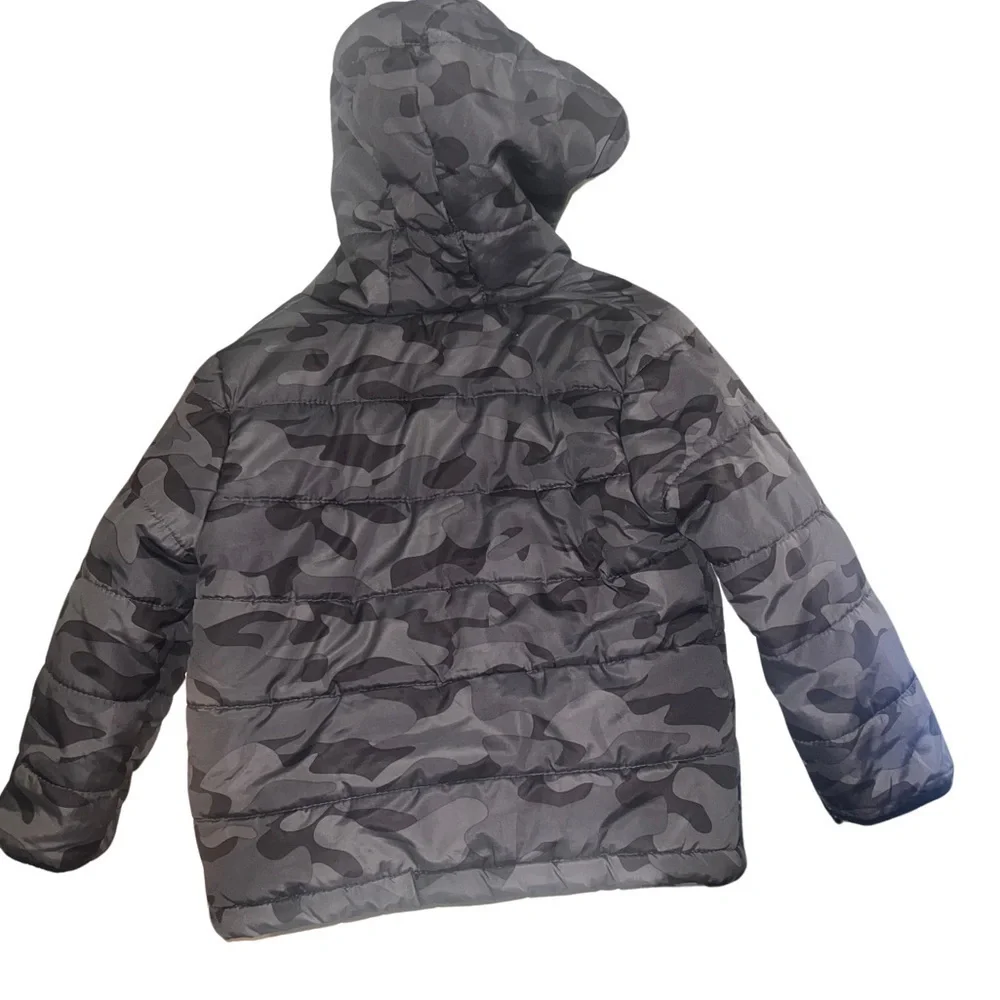 Osh Kosh B'gosh Boys Gray Camo Print Puffer Jacket 3T